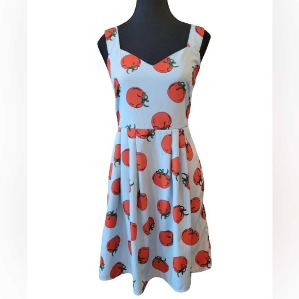 COMPAÑIA FANTASTICA Tomato Collection Lined Sundress, Designed in Spain - Picture 3 of 16